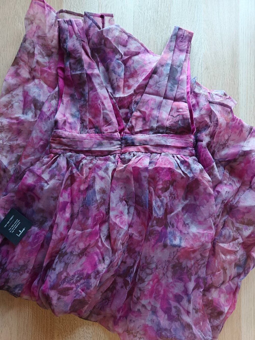 WOMEN'S LULUS GARDEN ROMANCE FLORAL PRINT ORGANZA MAXI DRESS (SIZE XL) - Picture 6 of 12